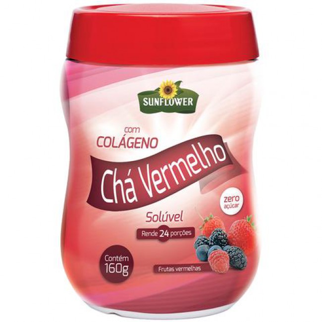 CHÁ VERMELHO COLÁGENO + FRUTAS VERMELHAS 160G - SUNFLOWER