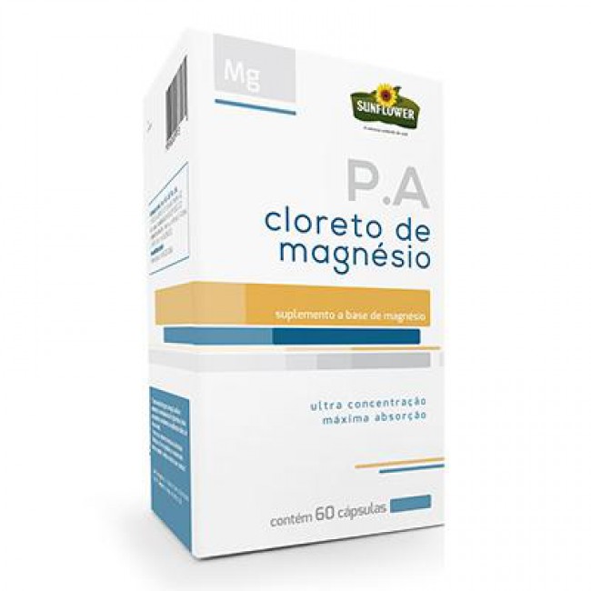 CLORETO DE MAGNÉSIO PA 60 CAPS DE 500MG - SUNFLOWER