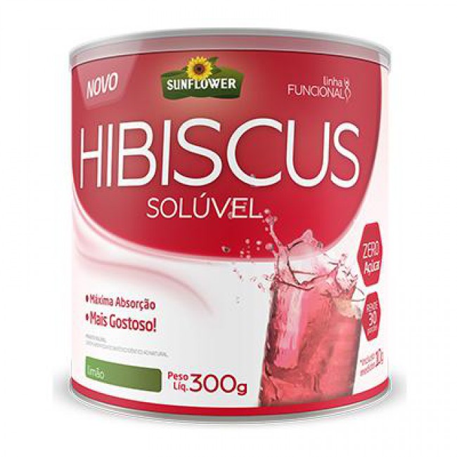 HIBISCUS SOLÚVEL  LIMÃO 300G - SUNFLOWER