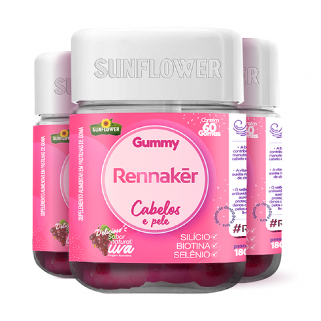 RENNAKÉR GUMMY KIT COM 3 UNIDADES - SUNFLOWER